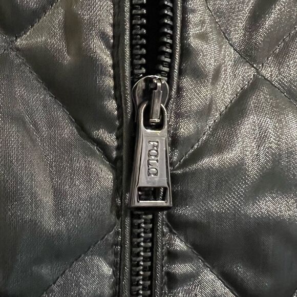 Polo Ralph Lauren Performance Metallic Quilted Bomber Jacket Satin Size L - Picture 7 of 15